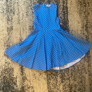 Charming Blue Polka Dot Kids Dress